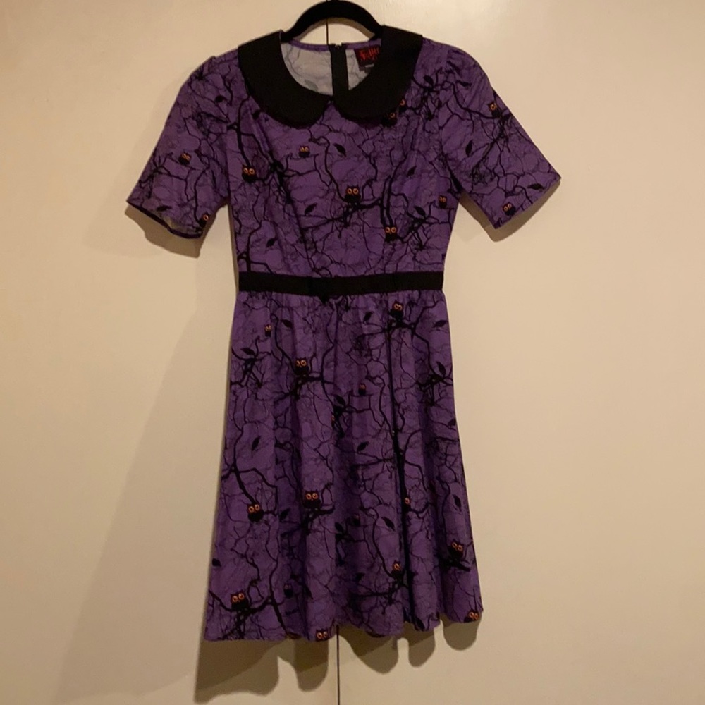 Cute A-line Halloween dress with spooky owl design